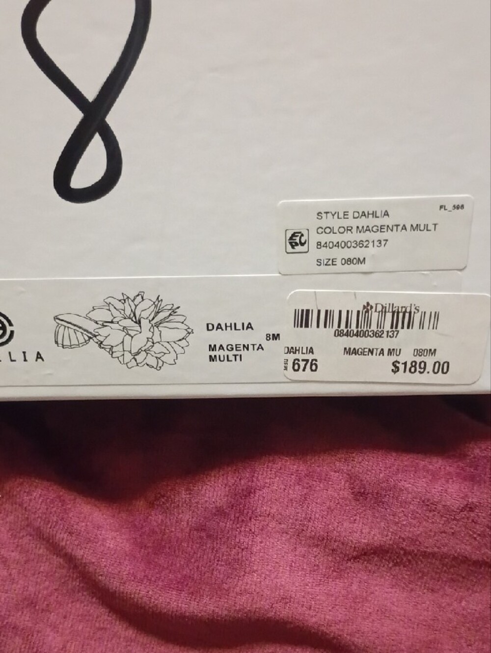 Brand New -CECELIA Dahlia Pink Two-Tone Floral Slide Sandals - Picture 2 of 6